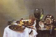 Willem Claesz Heda Breakfast Talbe with Blackberry Pie oil painting